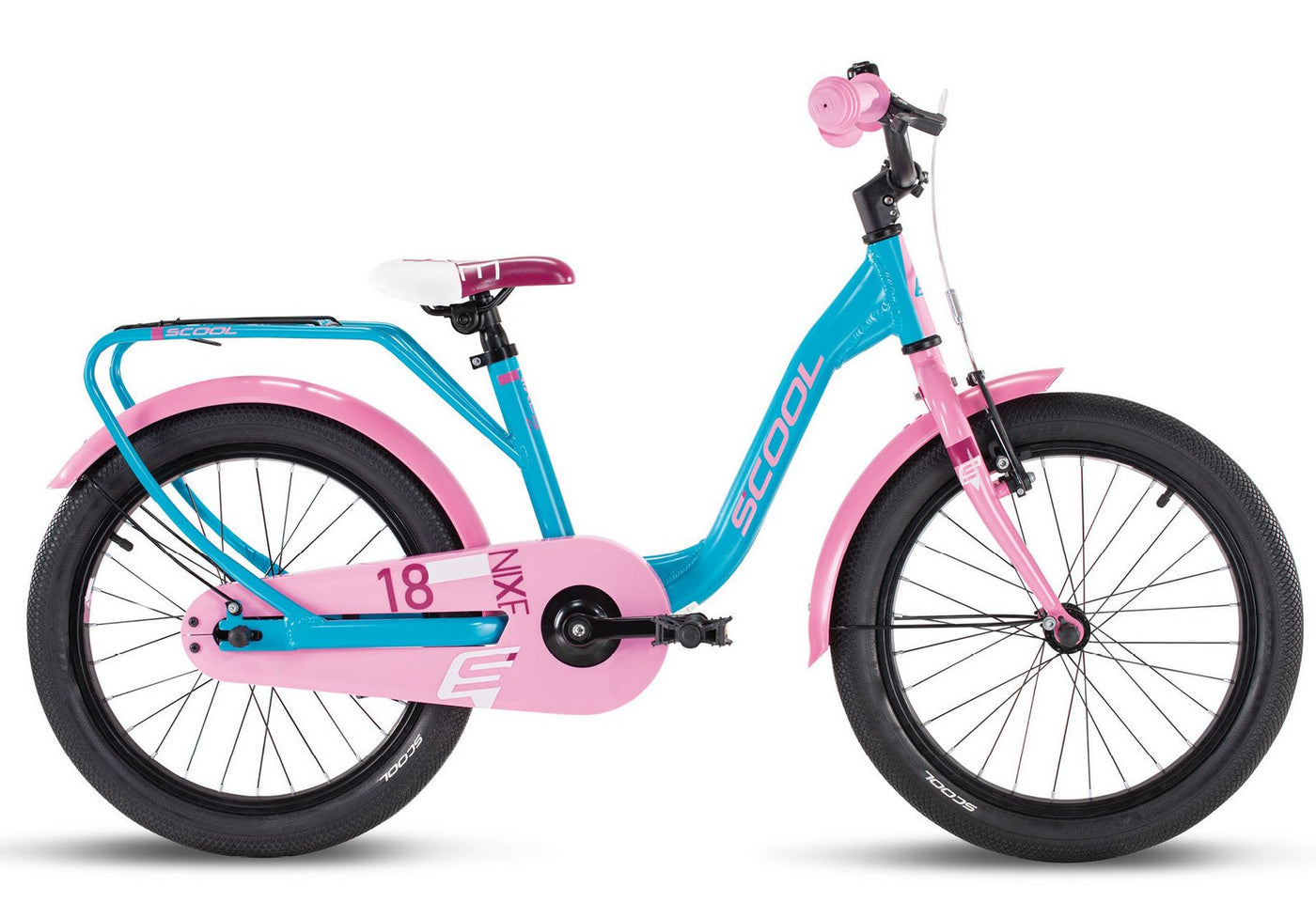 Dviratis S'COOL niXe 18" 1-speed coaster-brake Aluminium ocean-pink