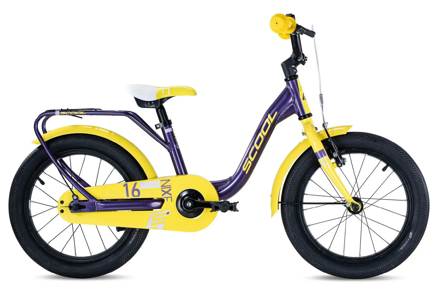 Dviratis S'COOL niXe 16" 1-speed coaster-brake Aluminium purple-yellow