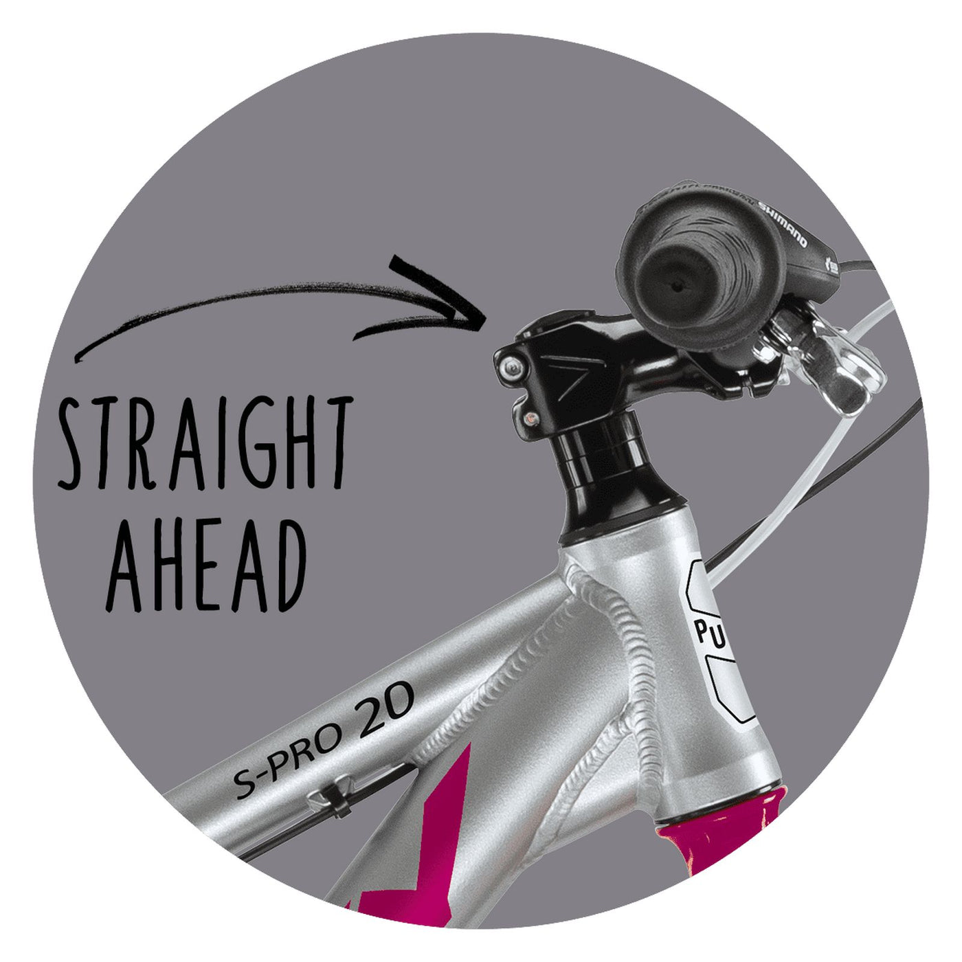 Dviratis PUKY S-Pro 20-7 Alu silver berry