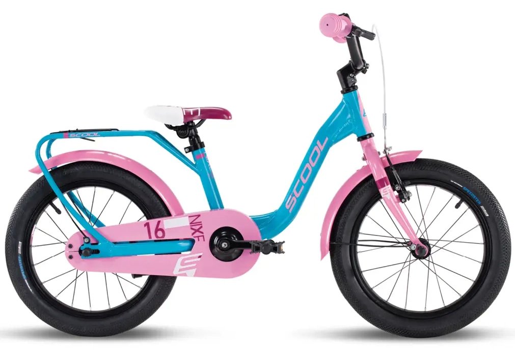 Dviratis S'COOL niXe 16" 1-speed coaster-brake Aluminium ocean-pink