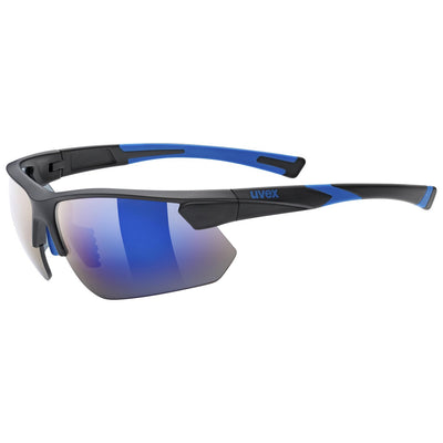 Akiniai Uvex Sportstyle 221 black blue mat / mirror blue