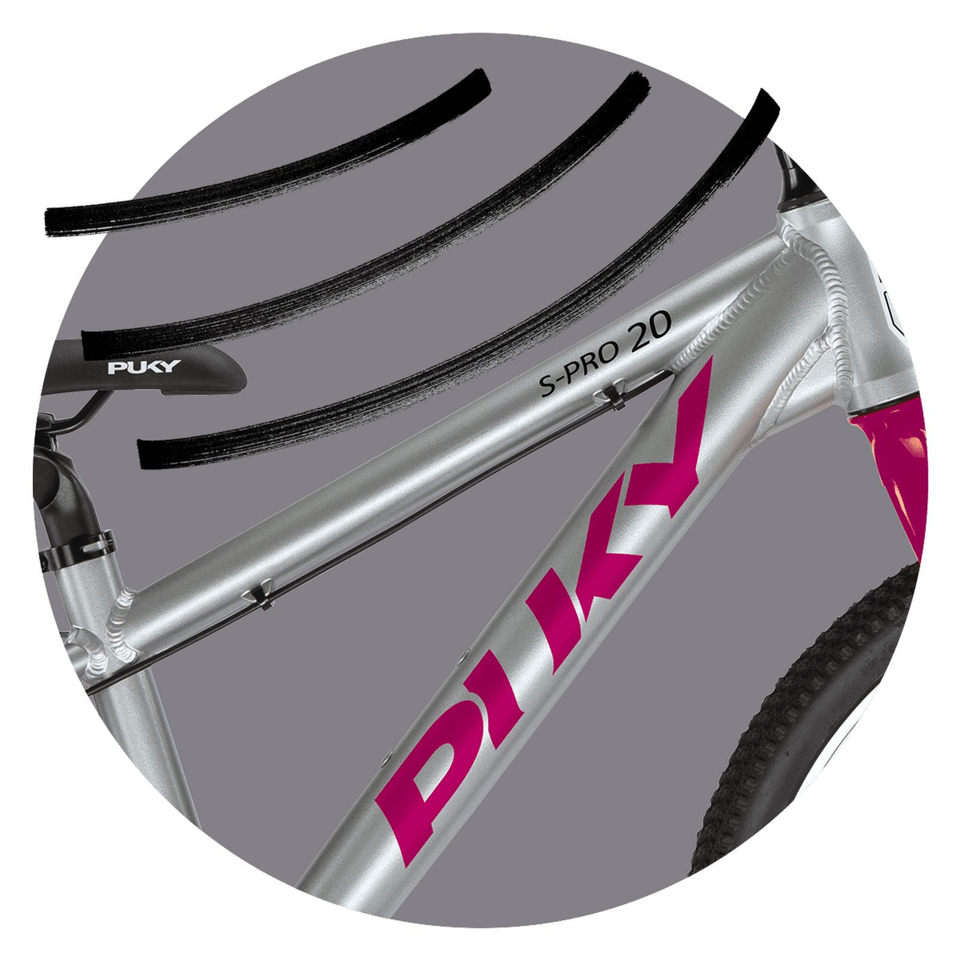 Dviratis PUKY S-Pro 20-7 Alu silver berry