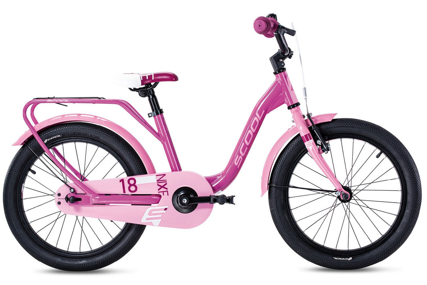 Dviratis S'COOL niXe 18" 1-speed coaster-brake Aluminium pink-baby pink