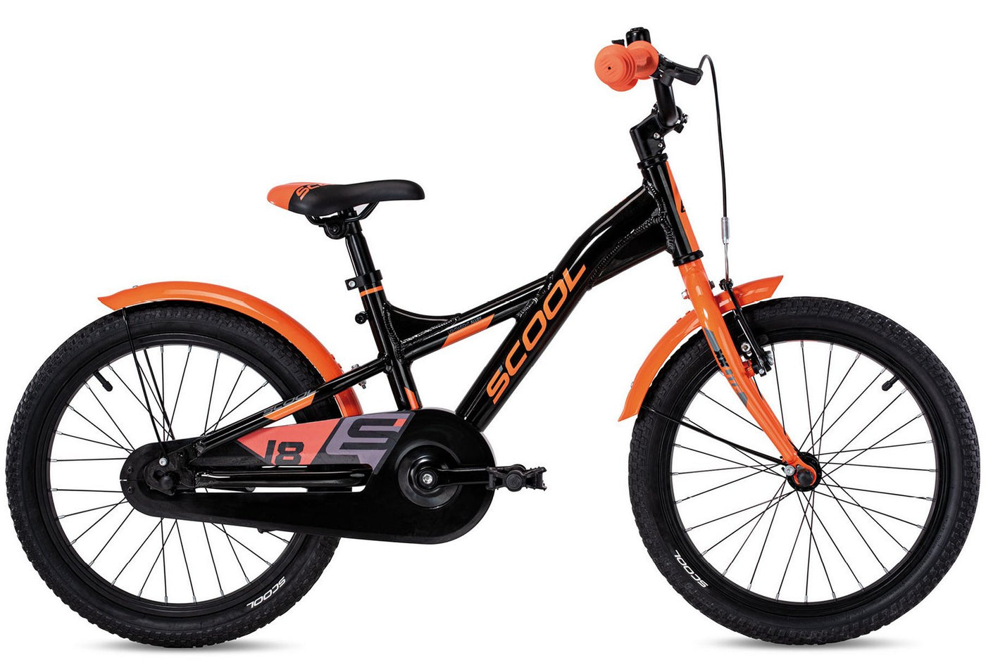 Dviratis S'COOL XXlite 18" 1-speed coaster-brake Aluminium black-orange