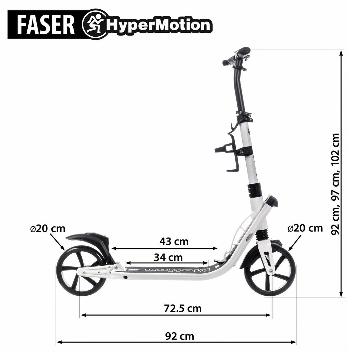 Paspirtukas HyperMotion Faser white