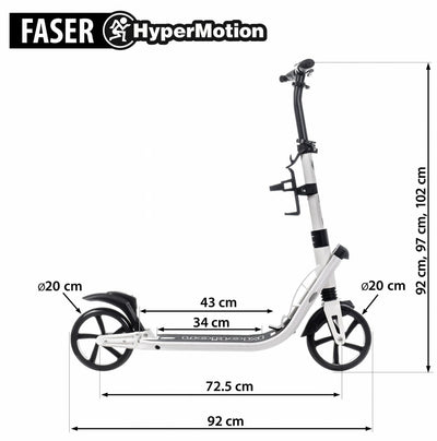 Paspirtukas HyperMotion Faser white