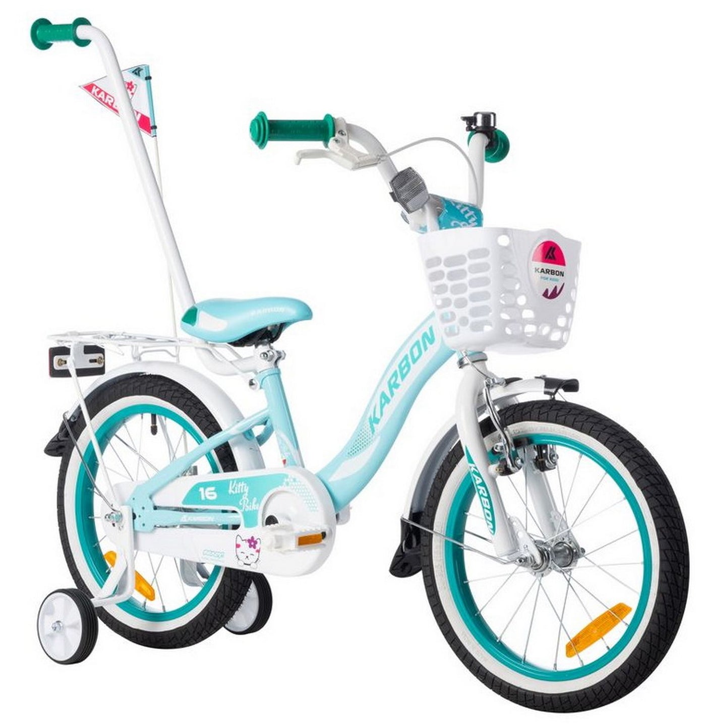 Dviratis Karbon Kitty 16 turquoise-white