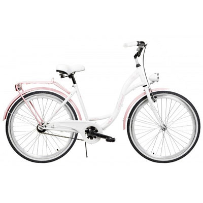 Dviratis AZIMUT City Lux 26" 2023 white-pink