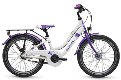 Dviratis S'COOL chiX twin 20" 3-speed Aluminium white-purple