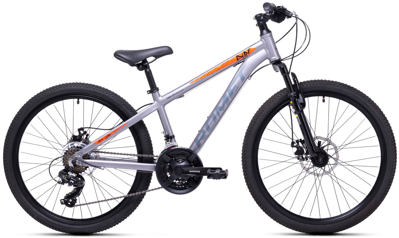 Dviratis Romet Rambler DIRT 24 2025 silver-orange