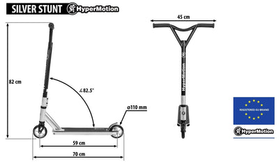 Paspirtukas HyperMotion Evo Stunt silver