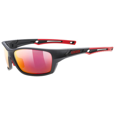Akiniai Uvex Sportstyle 232 P black mat red / mirror red