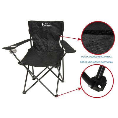 Sulankstoma turistinė kėdė Enero Camp juoda