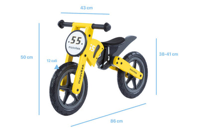Balansinis dviratukas Moovkee 12 colių geltonas