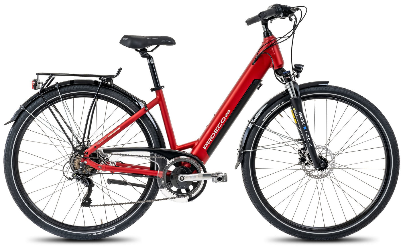 Elektrinis dviratis ProEco:ON Wave LTD 1.0 504Wh red-silver