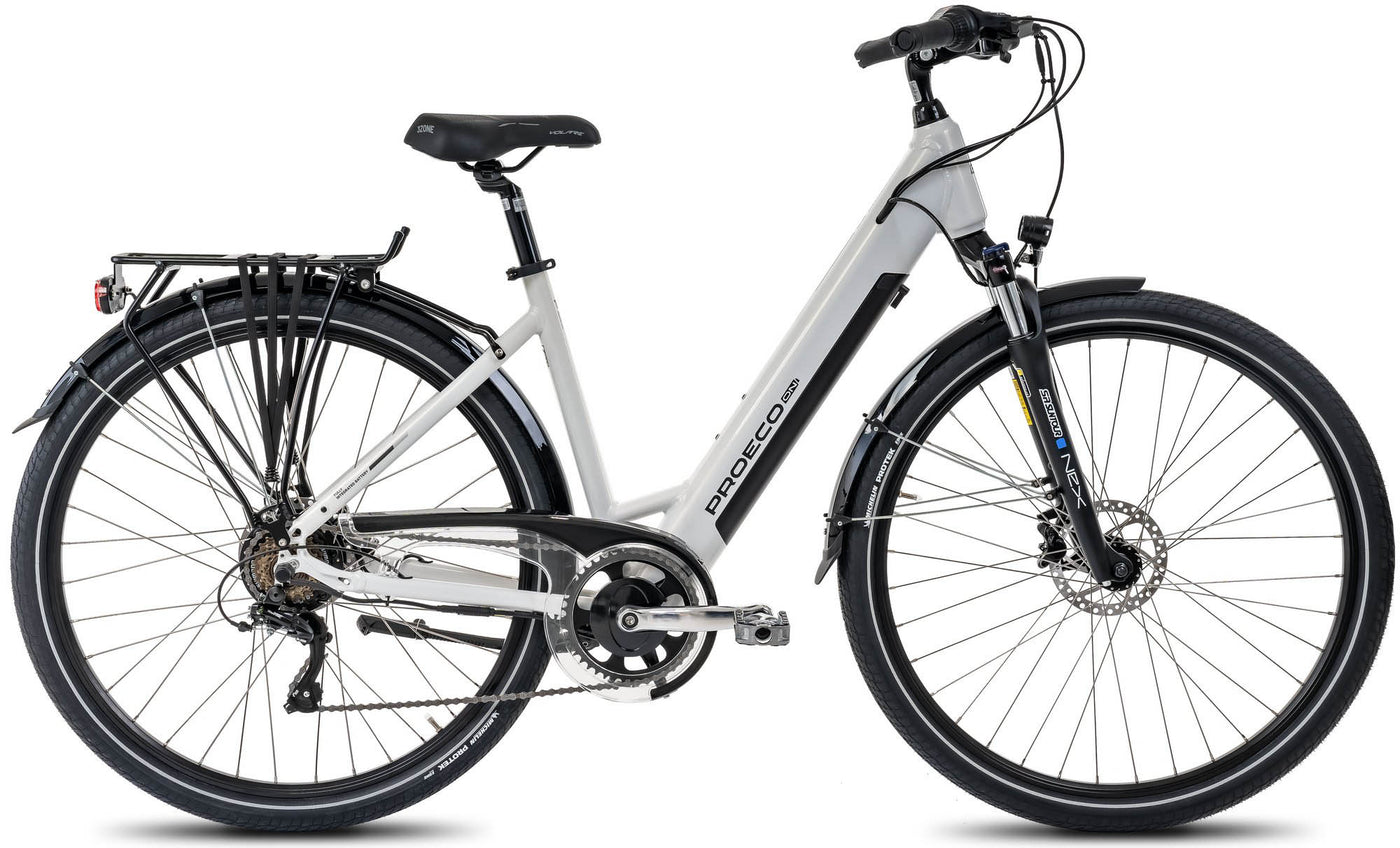 Elektrinis dviratis ProEco:ON Wave LTD 1.0 504Wh white-black
