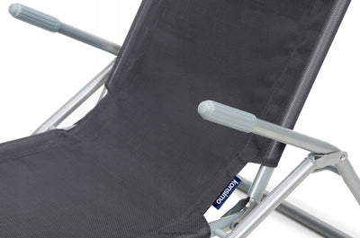 Pilkos spalvos sulankstomas šezlongas kėdė