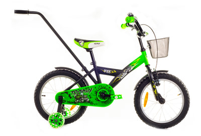 Vaikiškas dviratis Rock Kids Bike SPARK juodas žalias