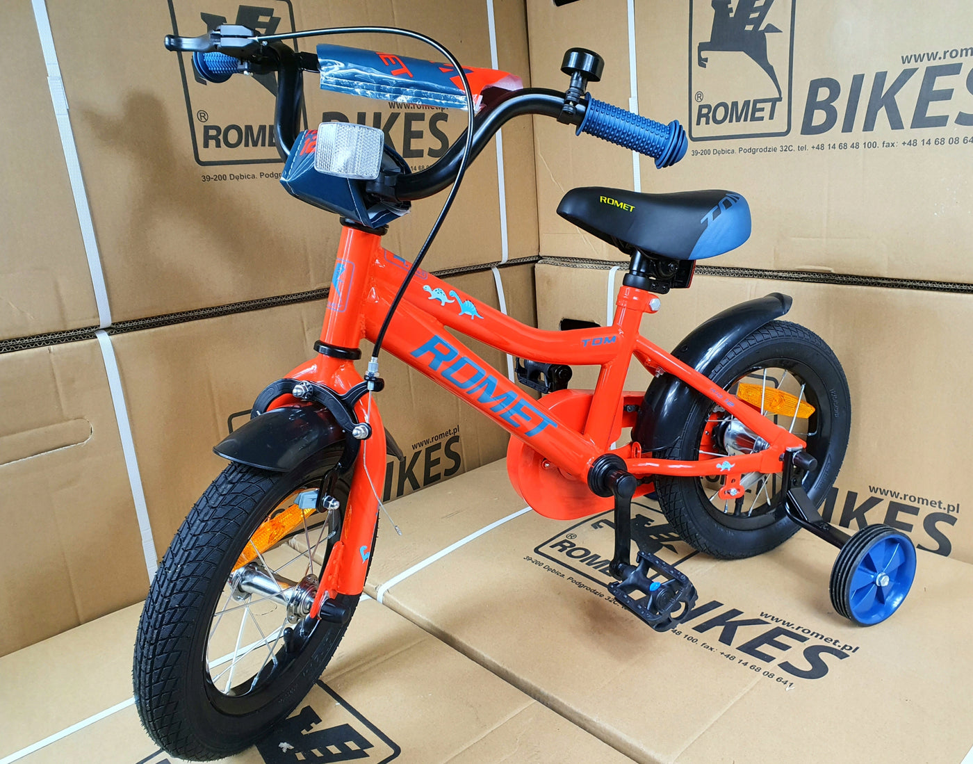 Vaikiškas dviratis nuo 2 metų Romet TOM 12 colių ratai