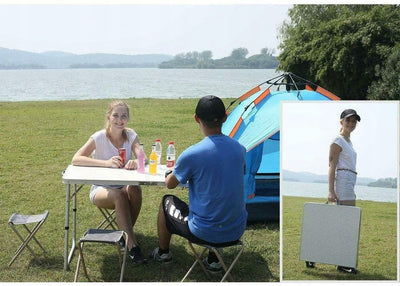 Sulankstomas turistinis stalas 60x120cm su kėdėm