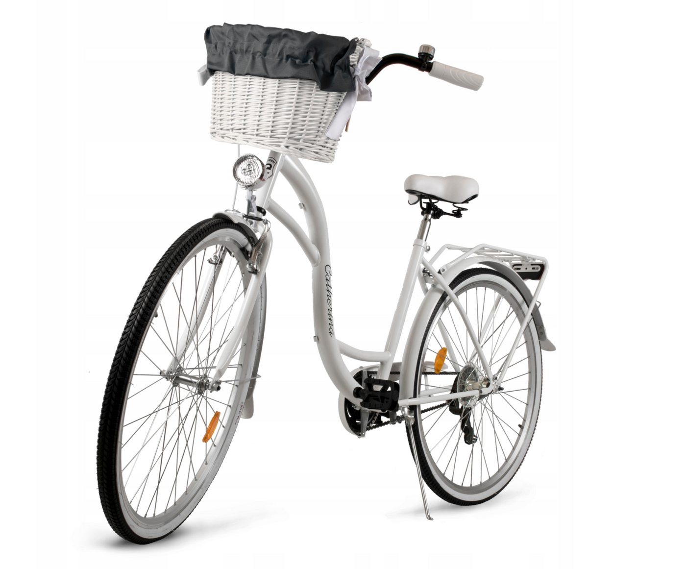 Moteriškas miesto dviratis su krepšeliu Hurtex 7 pavarų 18 colių rėmas