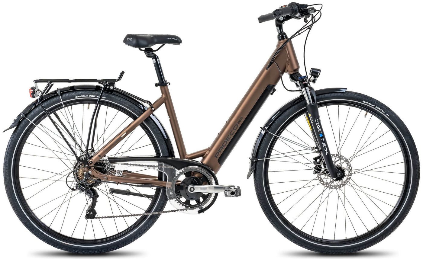 Elektrinis dviratis ProEco:ON Wave LTD 1.0 504Wh brown-black