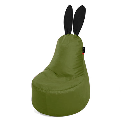 Qubo™ Mommy Rabbit Black Ears Moss VELVET FIT sėdmaišis