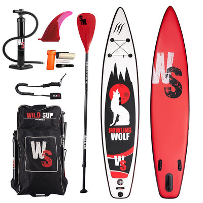 Pripučiama irklentė WILDSUP HOWLING WOLF 12.3 irklas krepšys pompa pelekas