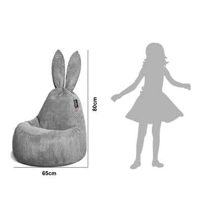 Qubo™ Baby Rabbit Snowdrop FLUFFY FIT sėdmaišis